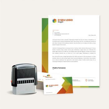 Kit de Identidade – Carimbos, Folhas de carta e Cartões de visita Kit de Identidade – Carimbos, Folhas de carta e Cartões de visita
